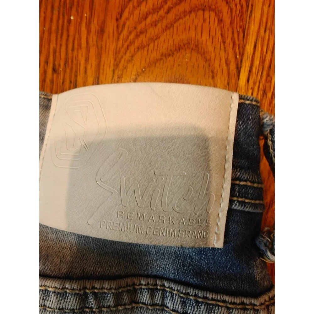 Switch Distressed Remarkable Jeans 32x32 Orange Paint Splatter Slim Taper Fit